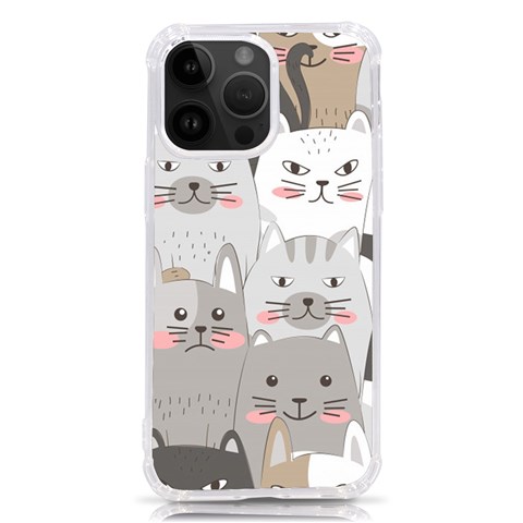 Cute Cats Seamless Pattern iPhone 14 Pro Max TPU UV Print Case from ArtsNow.com Front