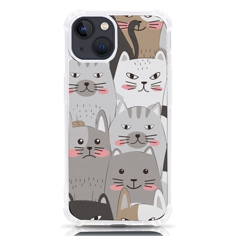 Cute Cats Seamless Pattern iPhone 13 TPU UV Print Case from ArtsNow.com Front