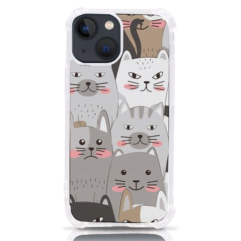 Cute Cats Seamless Pattern iPhone 13 mini TPU UV Print Case from ArtsNow.com Front