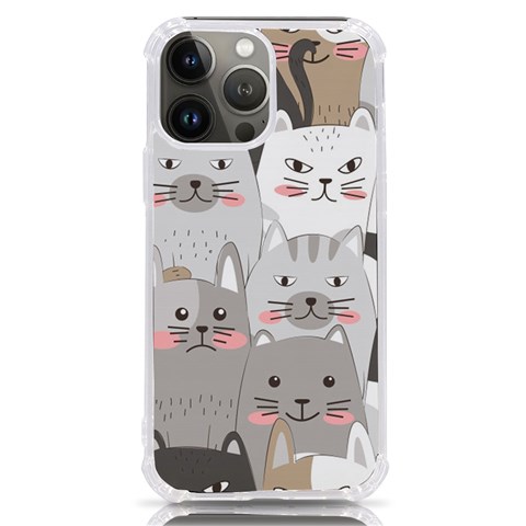 Cute Cats Seamless Pattern iPhone 13 Pro Max TPU UV Print Case from ArtsNow.com Front