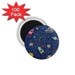 Cat-cosmos-cosmonaut-rocket 1.75  Magnets (100 pack) 