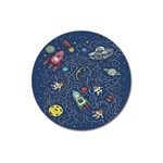 Cat-cosmos-cosmonaut-rocket Magnet 3  (Round)