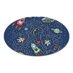 Cat-cosmos-cosmonaut-rocket Oval Magnet