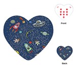 Cat-cosmos-cosmonaut-rocket Playing Cards Single Design (Heart)