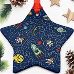 Cat-cosmos-cosmonaut-rocket Star Ornament (Two Sides)