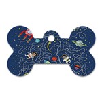 Cat-cosmos-cosmonaut-rocket Dog Tag Bone (One Side)