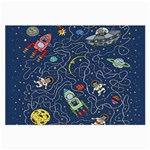 Cat-cosmos-cosmonaut-rocket Large Glasses Cloth