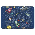 Cat-cosmos-cosmonaut-rocket Large Doormat