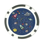 Cat-cosmos-cosmonaut-rocket Poker Chip Card Guard