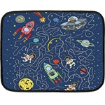 Cat-cosmos-cosmonaut-rocket Fleece Blanket (Mini)