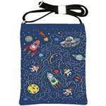 Cat-cosmos-cosmonaut-rocket Shoulder Sling Bag