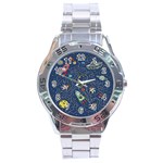 Cat-cosmos-cosmonaut-rocket Stainless Steel Analogue Watch
