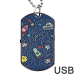 Cat-cosmos-cosmonaut-rocket Dog Tag USB Flash (Two Sides)