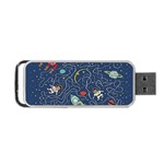 Cat-cosmos-cosmonaut-rocket Portable USB Flash (One Side)