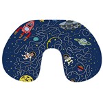 Cat-cosmos-cosmonaut-rocket Travel Neck Pillow