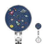 Cat-cosmos-cosmonaut-rocket Stainless Steel Nurses Watch