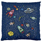 Cat-cosmos-cosmonaut-rocket Standard Premium Plush Fleece Cushion Case (One Side)