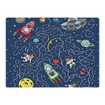 Cat-cosmos-cosmonaut-rocket Two Sides Premium Plush Fleece Blanket (Mini)