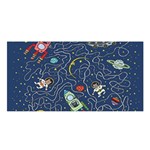 Cat-cosmos-cosmonaut-rocket Satin Shawl 45  x 80 