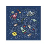 Cat-cosmos-cosmonaut-rocket Square Satin Scarf (30  x 30 )