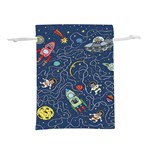 Cat-cosmos-cosmonaut-rocket Lightweight Drawstring Pouch (S)