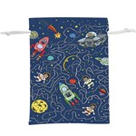 Cat-cosmos-cosmonaut-rocket Lightweight Drawstring Pouch (XL)