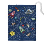 Cat-cosmos-cosmonaut-rocket Drawstring Pouch (4XL)