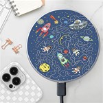 Cat-cosmos-cosmonaut-rocket Wireless Fast Charger(White)