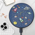 Cat-cosmos-cosmonaut-rocket Wireless Fast Charger(Black)