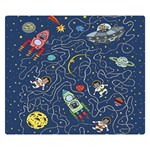 Cat-cosmos-cosmonaut-rocket Premium Plush Fleece Blanket (Small)