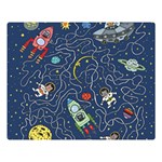 Cat-cosmos-cosmonaut-rocket Premium Plush Fleece Blanket (Large)