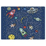 Cat-cosmos-cosmonaut-rocket Two Sides Premium Plush Fleece Blanket (Extra Small)