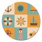 Nautical-elements-collection Magnet 5  (Round)