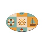 Nautical-elements-collection Sticker Oval (100 pack)