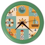 Nautical-elements-collection Color Wall Clock