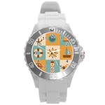 Nautical-elements-collection Round Plastic Sport Watch (L)