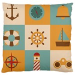 Nautical-elements-collection Large Cushion Case (One Side)