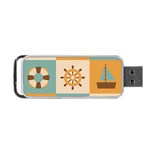 Nautical-elements-collection Portable USB Flash (Two Sides)