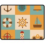 Nautical-elements-collection Two Sides Fleece Blanket (Medium)