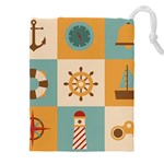 Nautical-elements-collection Drawstring Pouch (4XL)