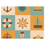 Nautical-elements-collection Two Sides Premium Plush Fleece Blanket (Extra Small)