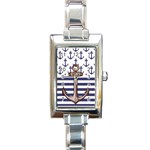 Anchor-background-design Rectangle Italian Charm Watch