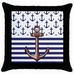 Anchor-background-design Throw Pillow Case (Black)