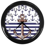 Anchor-background-design Wall Clock (Black)