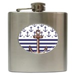 Anchor-background-design Hip Flask (6 oz)