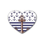 Anchor-background-design Rubber Coaster (Heart)