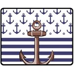 Anchor-background-design Fleece Blanket (Medium)