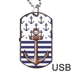 Anchor-background-design Dog Tag USB Flash (One Side)