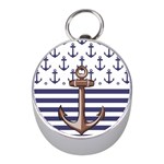 Anchor-background-design Mini Silver Compasses