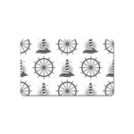 Marine-nautical-seamless-pattern-with-vintage-lighthouse-wheel Magnet (Name Card)